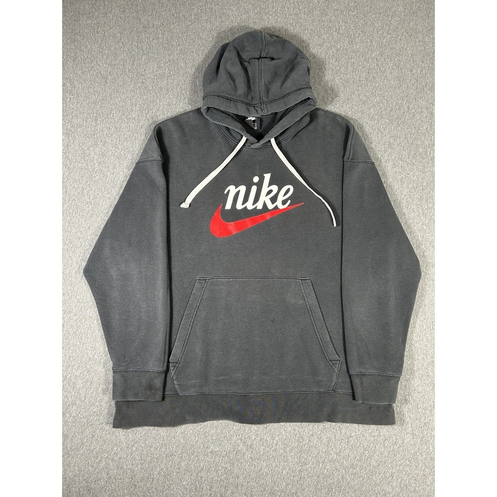 Nike Graphic Logo Pullover Hoodie Black Size XXL